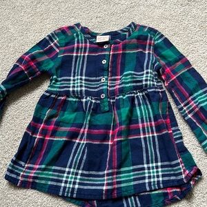 Jumping Beans Blue and Green plaid tunic Size 3T